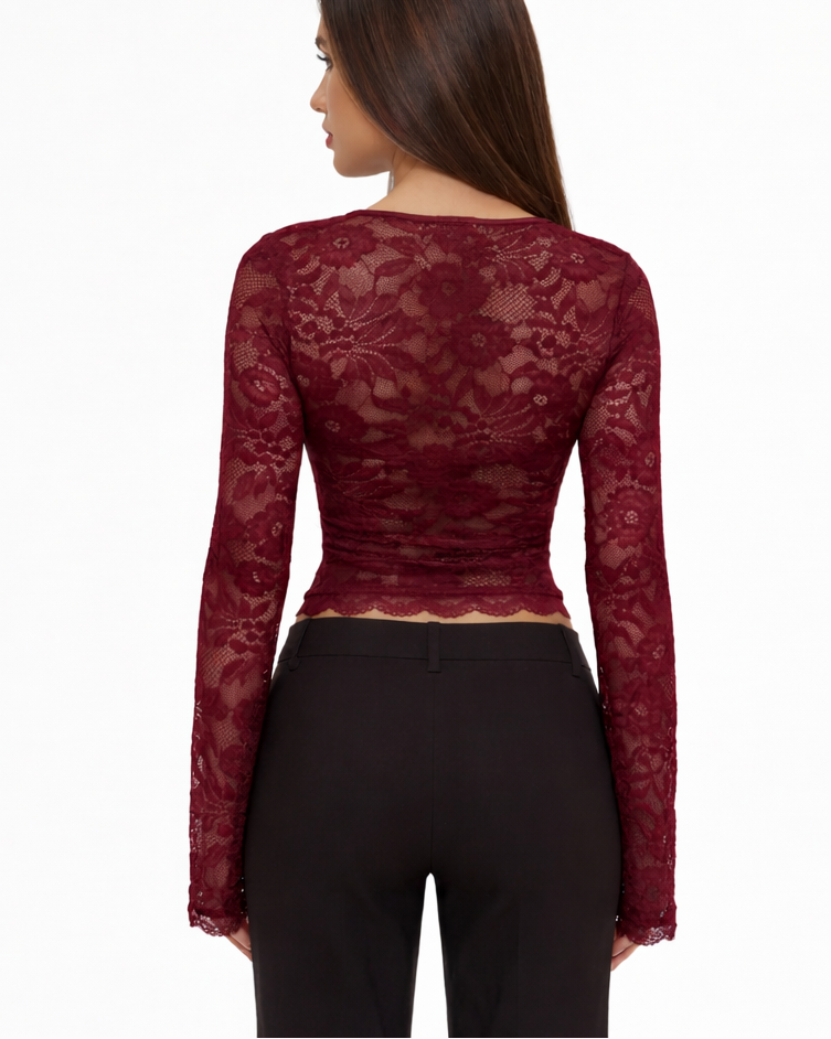 De Fashion Club l Lace Affair Long Sleeve Top