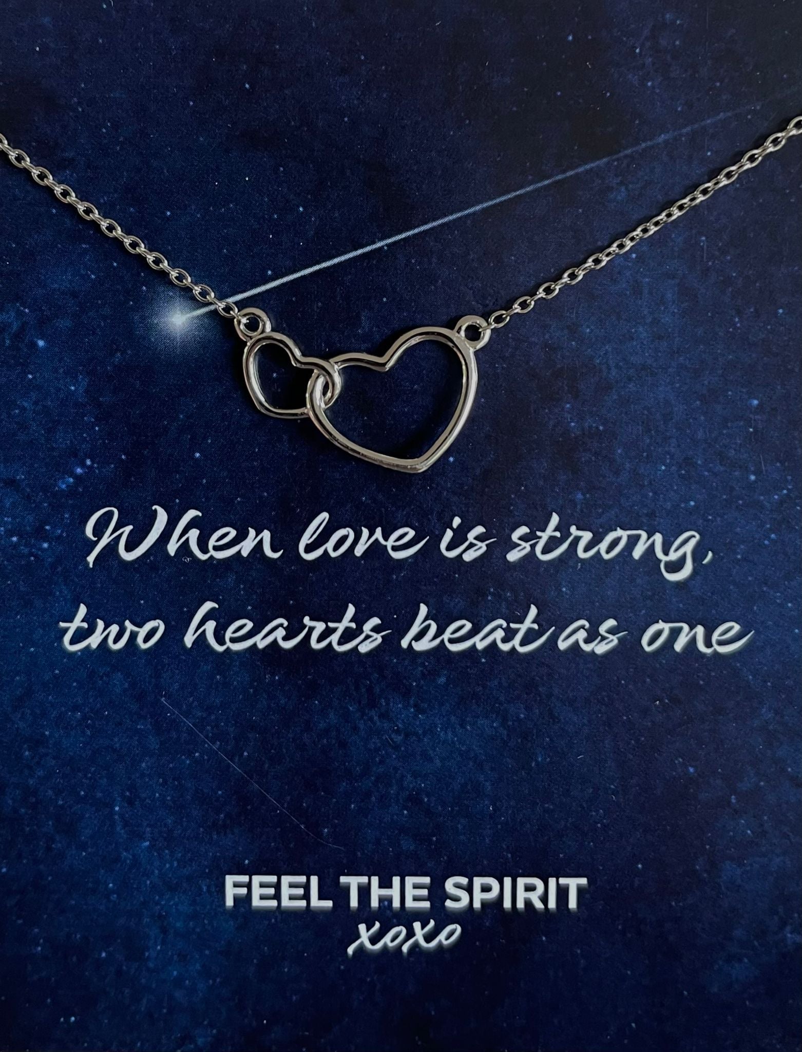 Ketting Twee Hartjes Zilver