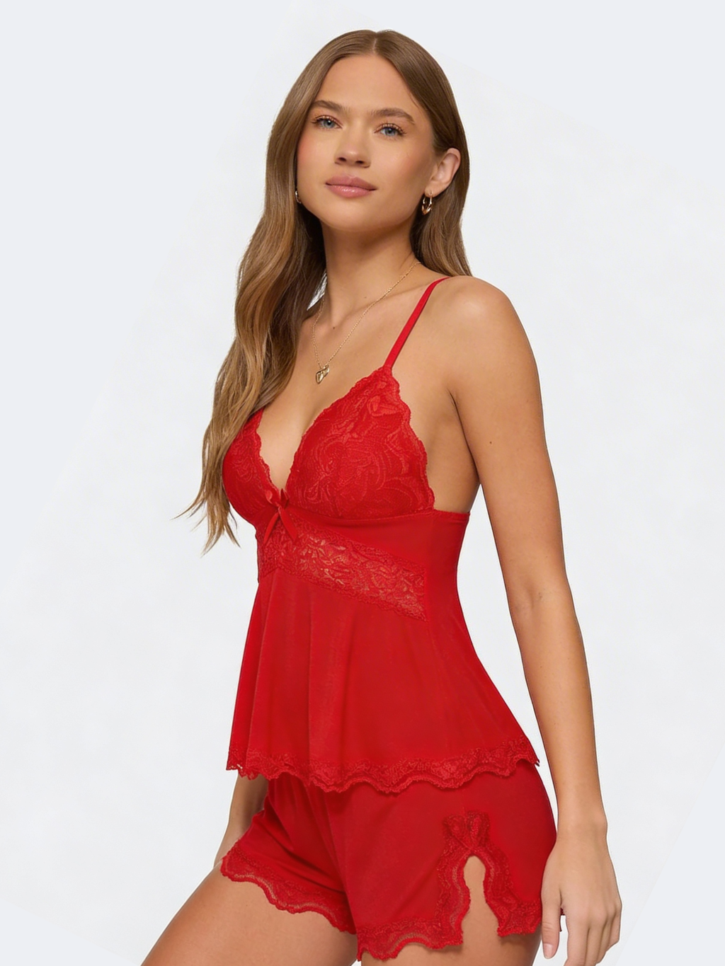 De Fashion Club Midnight Kiss Lace Set – Luxe Kant Lingerie Set voor Dames met Push-Up Effect