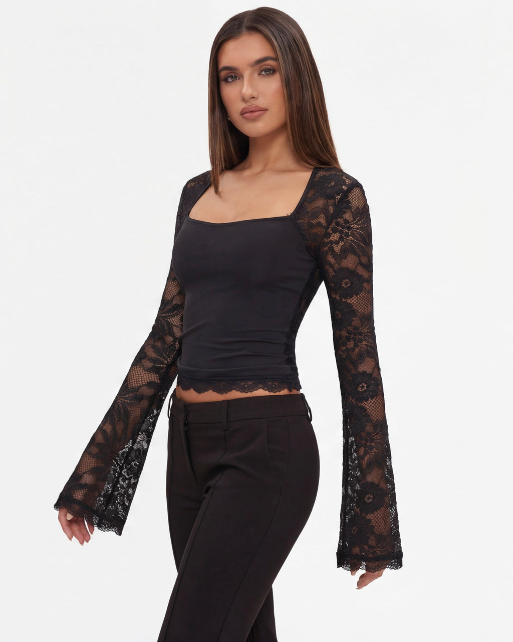 De Fashion Club l Lace Affair Long Sleeve Top