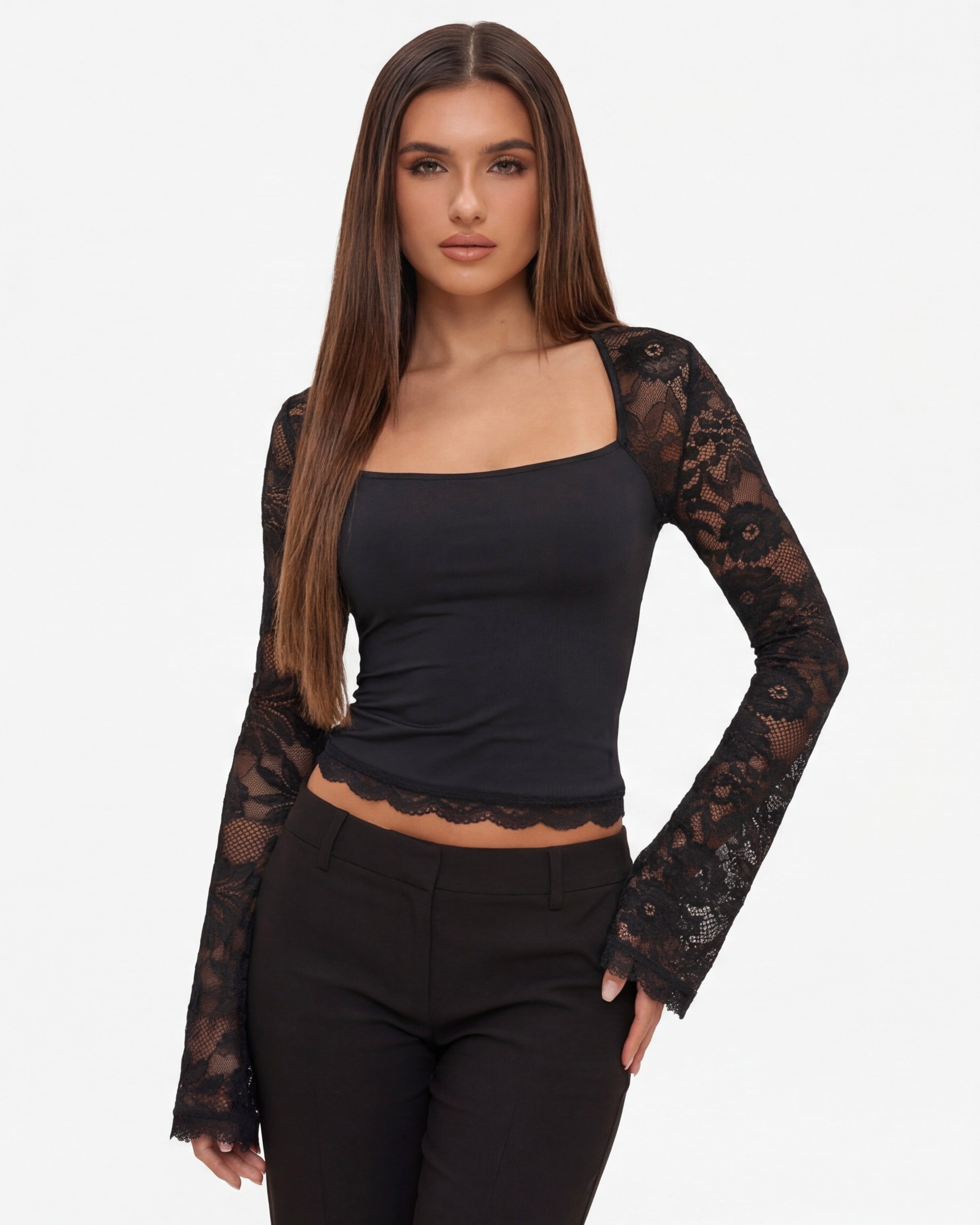 De Fashion Club l Lace Affair Long Sleeve Top
