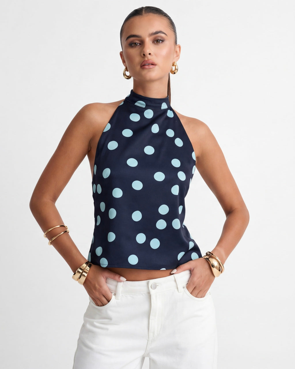 De Fashion Club l Polka Muse Halter Top